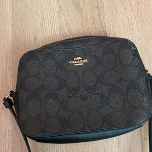 Coach Signature Brown and Black Crossbody Bag